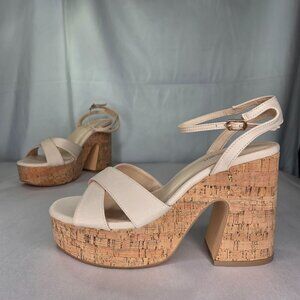 NWT Madden Girl RIIO Womens Canvas Ankle Strap Block Heel Sandals